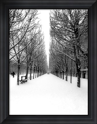 Framed Tuileries Garden under the Snow, Paris Print