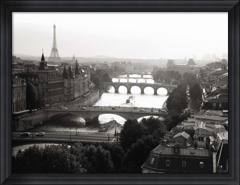 Framed Bridges over the Seine River, Paris 2 Print