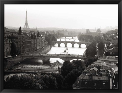 Framed Bridges over the Seine River, Paris 2 Print