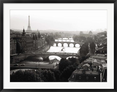 Framed Bridges over the Seine River, Paris 2 Print