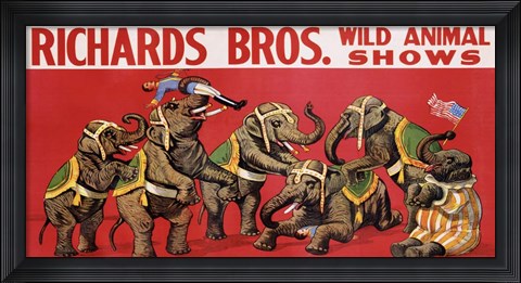 Framed Richards Bros. Wild Animal Shows, ca. 1925 Print