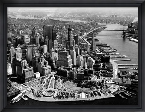 Framed Aerial View of Manhattan Print