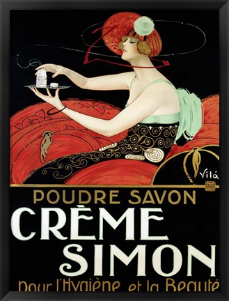 Framed Creme Simon, ca. 1925 Print