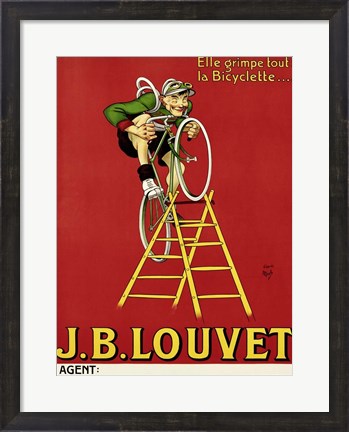 Framed Louvet Bicycles Print
