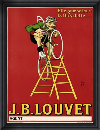 Framed Louvet Bicycles Print