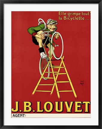 Framed Louvet Bicycles Print