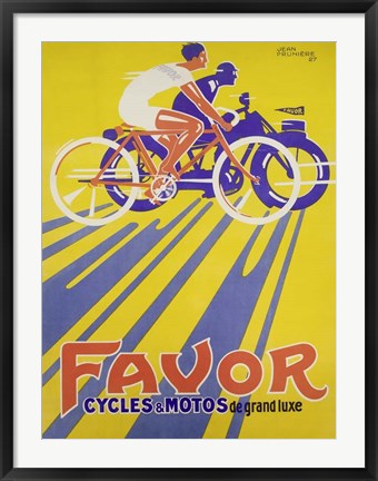 Framed Favor Cycles et Motos, 1927 Print