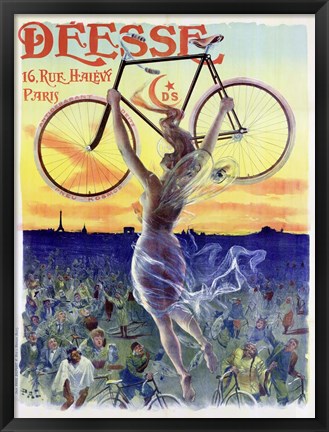 Framed Bicycle Deesse, 1898 Print