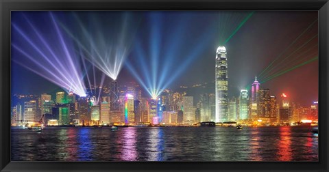 Framed Symphony of Lights, Hong Kong Print