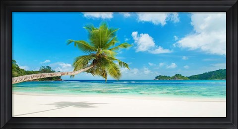 Framed Tropical Beach, Seychelles Print