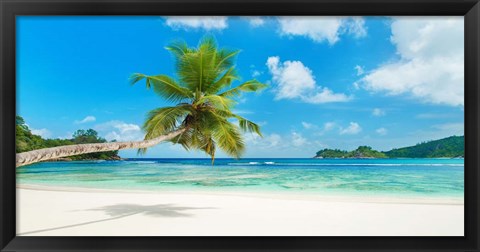 Framed Tropical Beach, Seychelles Print