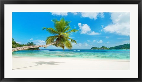 Framed Tropical Beach, Seychelles Print