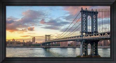 Framed Manhattan Bridge at Sunset, NYC Print