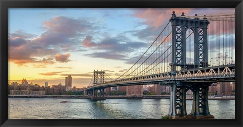 Framed Manhattan Bridge at Sunset, NYC Print