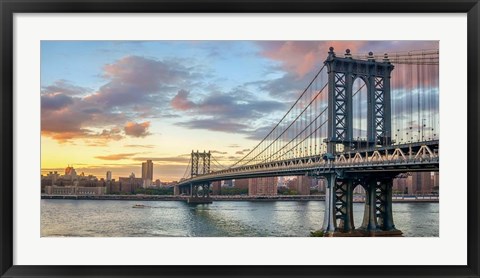 Framed Manhattan Bridge at Sunset, NYC Print