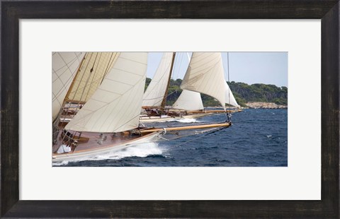 Framed Vintage Sailboats Racing Print