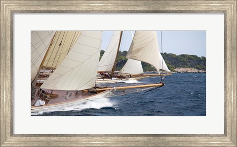 Framed Vintage Sailboats Racing Print