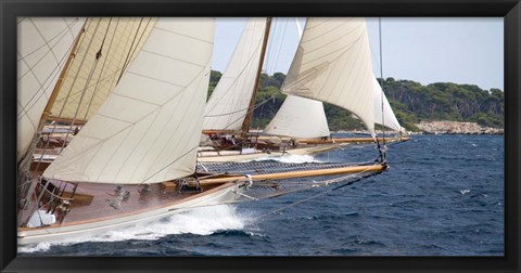 Framed Vintage Sailboats Racing Print