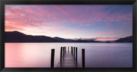 Framed Twilight on Lake, UK Print