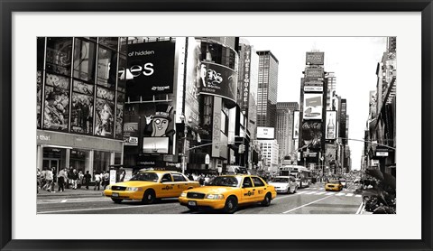 Framed Taxi in Times Square, NYC Print