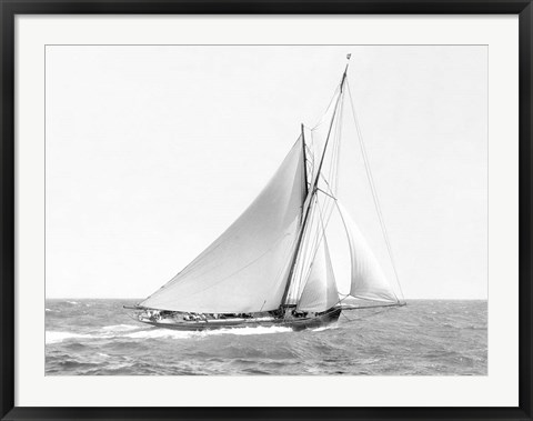 Framed Cutter Sailing on the Ocean, 1910 Print