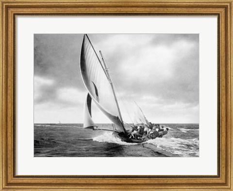 Framed Under sail, Sydney Harbour Print