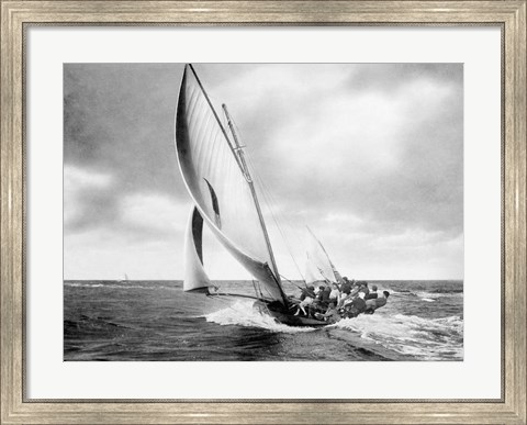 Framed Under sail, Sydney Harbour Print
