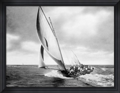 Framed Under sail, Sydney Harbour Print