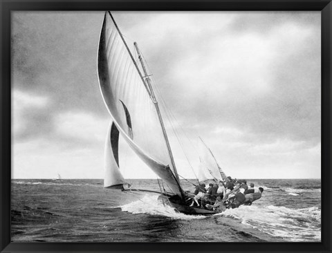 Framed Under sail, Sydney Harbour Print