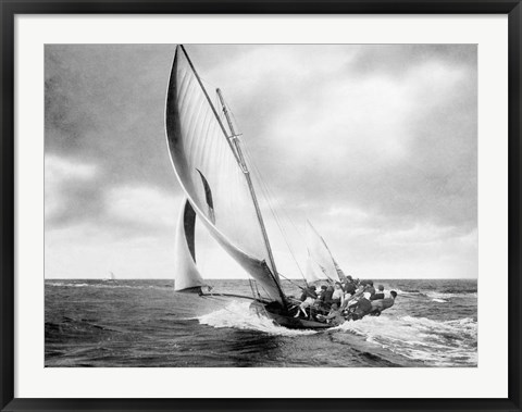 Framed Under sail, Sydney Harbour Print