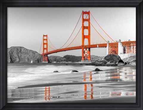 Framed Baker Beach and Golden Gate Bridge, San Francisco 1 Print