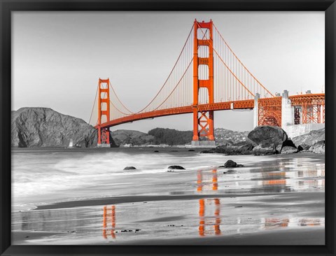 Framed Baker Beach and Golden Gate Bridge, San Francisco 1 Print