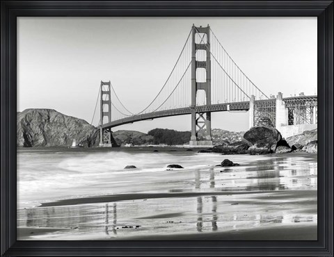 Framed Baker Beach and Golden Gate Bridge, San Francisco 2 Print