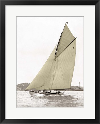 Framed Victorian Sloop on Sydney Harbour Print