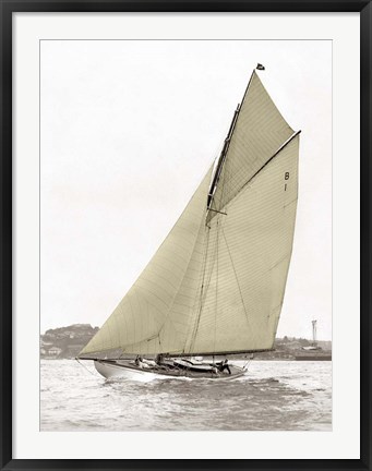 Framed Victorian Sloop on Sydney Harbour Print