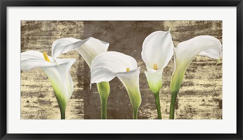 Framed Callas on Gold (mocca variation) Print