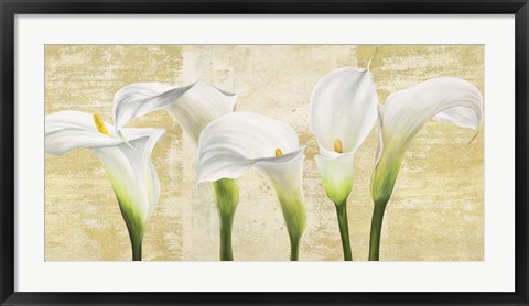 Framed Callas on Gold (neutral variation) Print