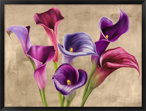 Framed Multi-colored Callas Print