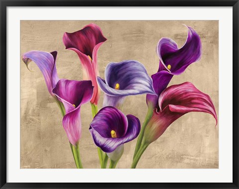 Framed Multi-colored Callas Print