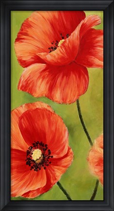 Framed Poppies in the Wind I Print