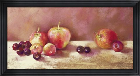 Framed Cherries and Apples (detail) Print