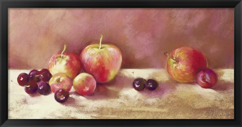 Framed Cherries and Apples (detail) Print