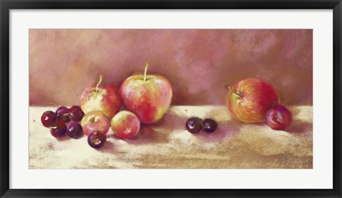 Framed Cherries and Apples (detail) Print