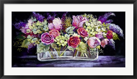 Framed Roses and Lilacs Print