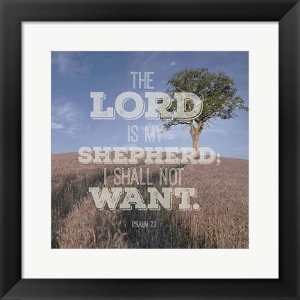 Framed Psalm 23 The Lord is My Shepherd - Photo Print