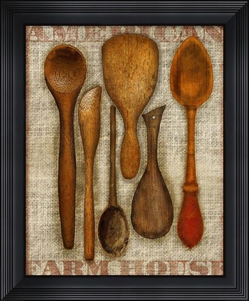 Framed Wooden Spoons High Print