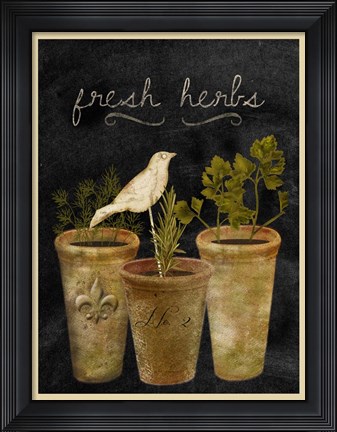 Framed Fresh Herbs Print