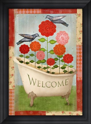 Framed Garden Bath Tub Print