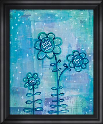 Framed Magical Flowers I Print