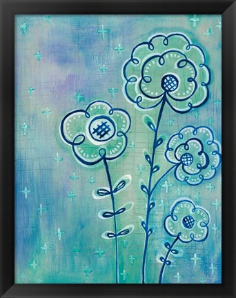 Framed Magical Flowers III Print